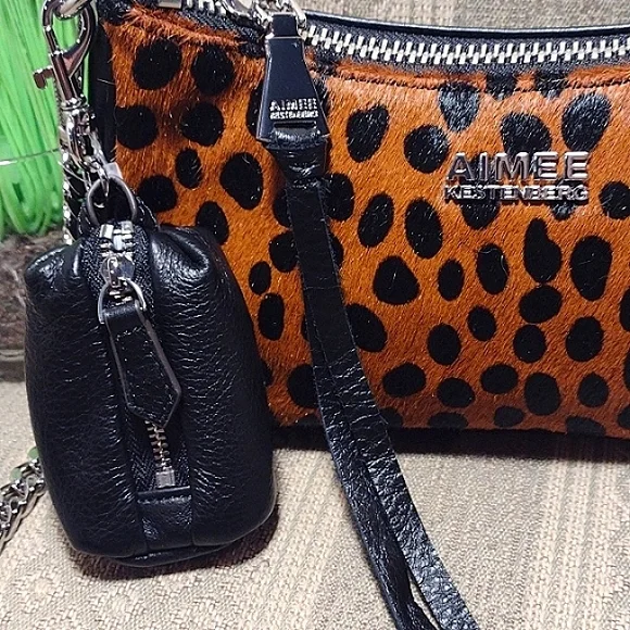 NWOT Aimee Kestenberg Billie Hair Calf Crossbody bag with Tech case
